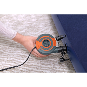 Dmuchany Materac do spania King 2-osobowy flokowany BESTWAY 203x183x22cm + Zestaw naprawczy